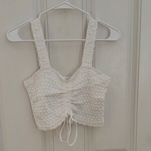 Hollister White Knit Crop Top